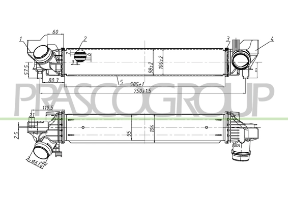 BM250N001 PRASCO Интеркулер (фото 1)