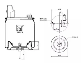 04.060.6206.059 ST-TEMPLIN Баллон пневматической рессоры (фото 1)