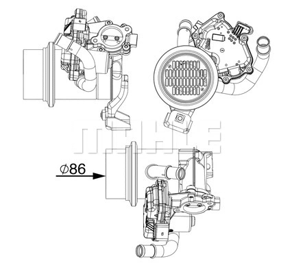 CE 18 000P KNECHT/MAHLE Радиатор, рециркуляция ОГ (фото 1)