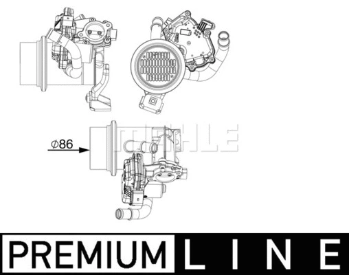 CE 18 000P KNECHT/MAHLE Радиатор, рециркуляция ОГ (фото 2)