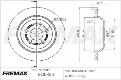 BD-0423 FREMAX Тормозной диск (фото 1)