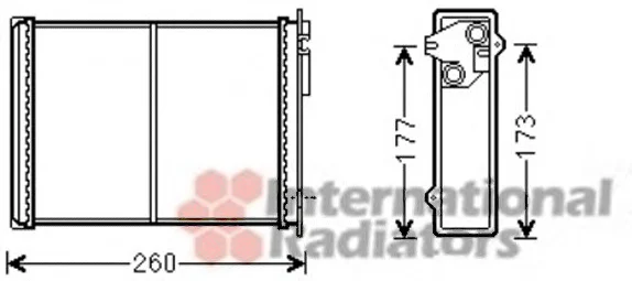 09006260 VAN WEZEL Радиатор отопителя салона (фото 1)