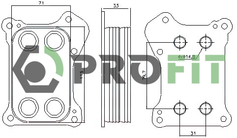 1745-0054 PROFIT Масляный радиатор, двигательное масло (фото 1)
