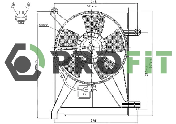 1850-0024 PROFIT Вентилятор, охлаждение двигателя (фото 1)