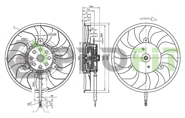 1850-0069 PROFIT Вентилятор, охлаждение двигателя (фото 1)
