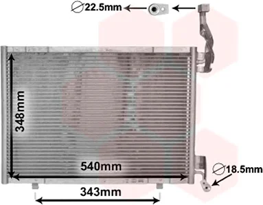 18005593 VAN WEZEL Радиатор кондиционера (фото 1)