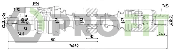 2730-0919 PROFIT Приводной вал (фото 1)