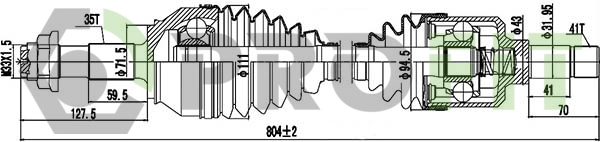 2730-1308 PROFIT Приводной вал (фото 1)