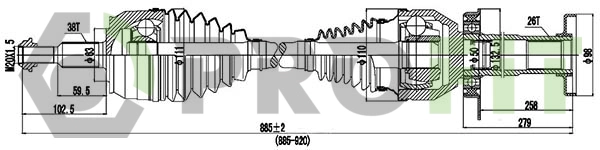 2730-3046 PROFIT Приводной вал (фото 1)