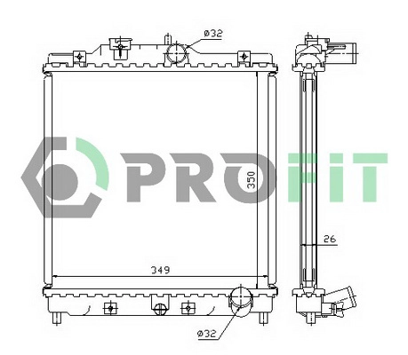 PR 2911A1 PROFIT Радиатор охлаждения двигателя (фото 1)