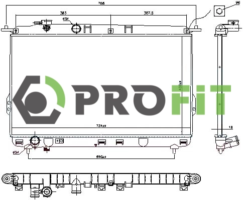 1740-0147 PROFIT Радиатор, охлаждение двигателя (фото 1)
