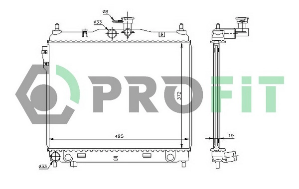 PR 1810A1 PROFIT Радиатор охлаждения двигателя (фото 1)