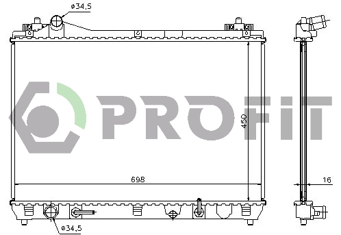 PR 7050N3 PROFIT Радиатор охлаждения двигателя (фото 1)