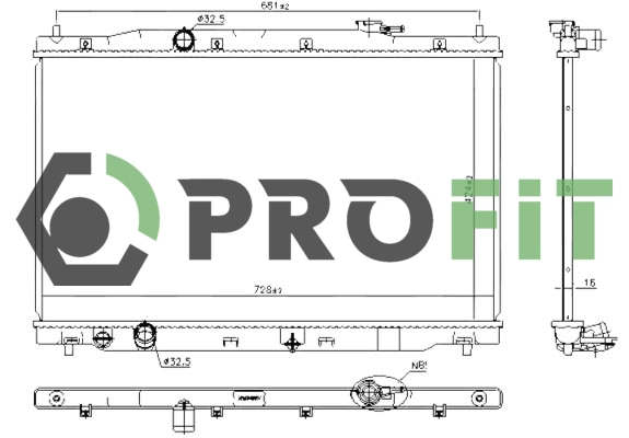 1740-0207 PROFIT Радиатор, охлаждение двигателя (фото 1)