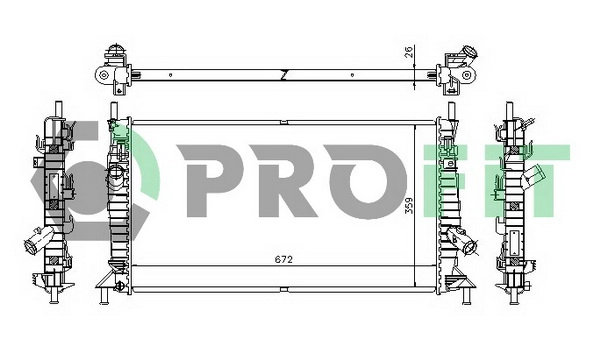 PR 2563A1 PROFIT Радиатор охлаждения двигателя (фото 1)