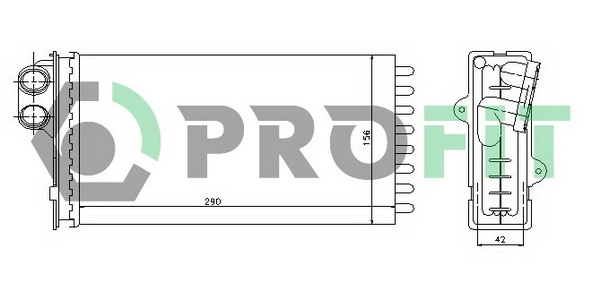 PR 5540N1 PROFIT Радиатор отопителя салона (фото 1)
