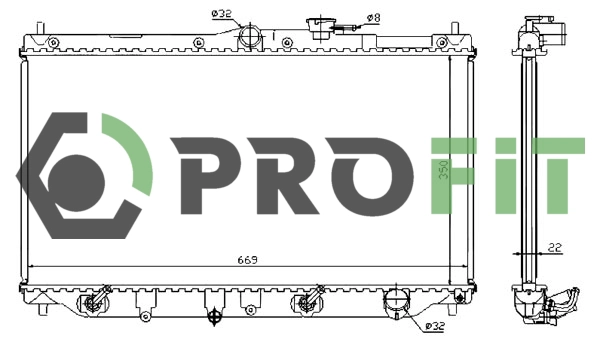 1740-0208 PROFIT Радиатор, охлаждение двигателя (фото 1)