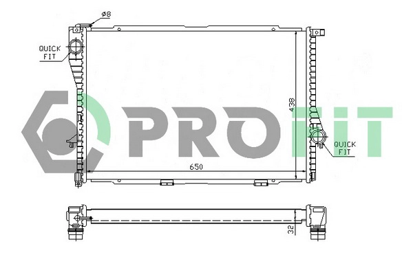 PR 0071A1 PROFIT Радиатор охлаждения двигателя (фото 1)