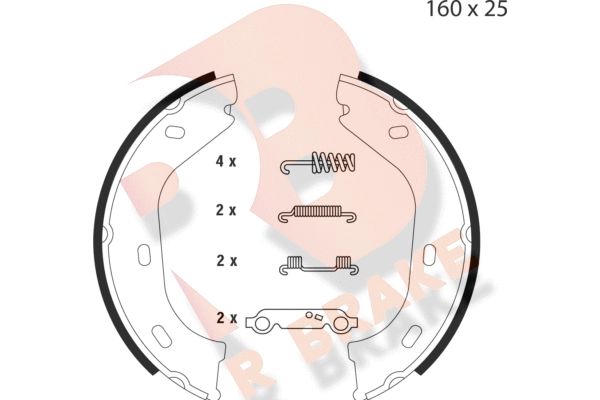 79RBPB4005 R BRAKE Комплект тормозных колодок, стояночная тормозная система (фото 1)