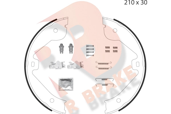 79RBPB4028 R BRAKE Комплект тормозных колодок, стояночная тормозная система (фото 1)