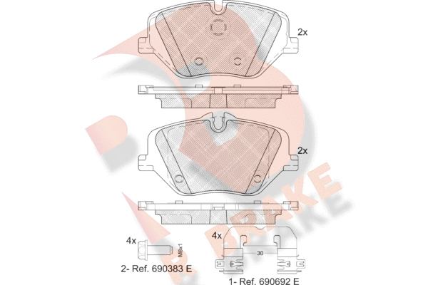 RB2468 R BRAKE Комплект тормозных колодок, дисковый тормоз (фото 1)