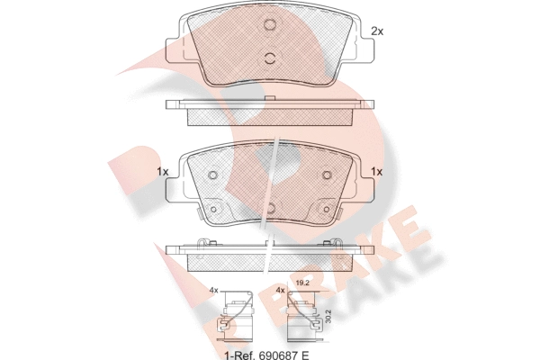 RB2465 R BRAKE Комплект тормозных колодок, дисковый тормоз (фото 1)