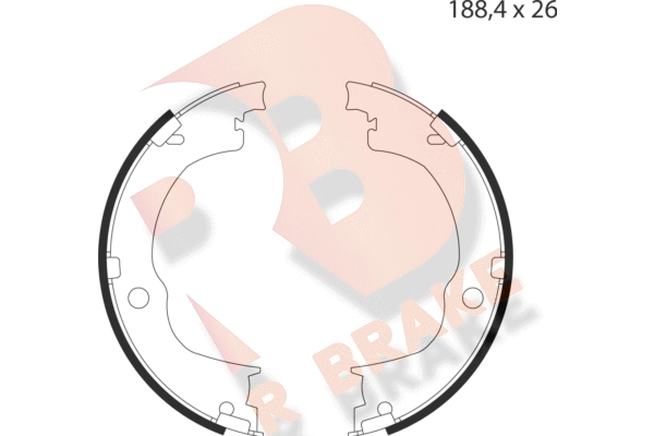 79RBPB4022 R BRAKE Комплект тормозных колодок, стояночная тормозная система (фото 1)