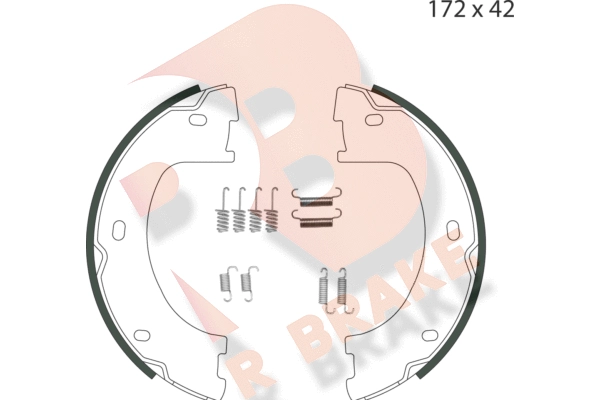 79RBPB4010 R BRAKE Комплект тормозных колодок, стояночная тормозная система (фото 1)