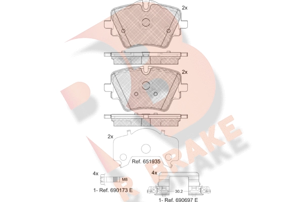 RB2472 R BRAKE Комплект тормозных колодок, дисковый тормоз (фото 1)