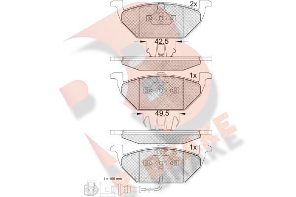 RB1349-071 R BRAKE Комплект тормозных колодок, дисковый тормоз (фото 1)