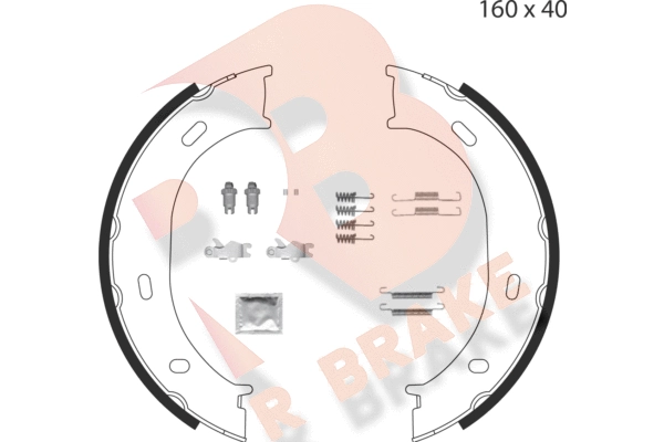 79RBPB4007 R BRAKE Комплект тормозных колодок, стояночная тормозная система (фото 1)