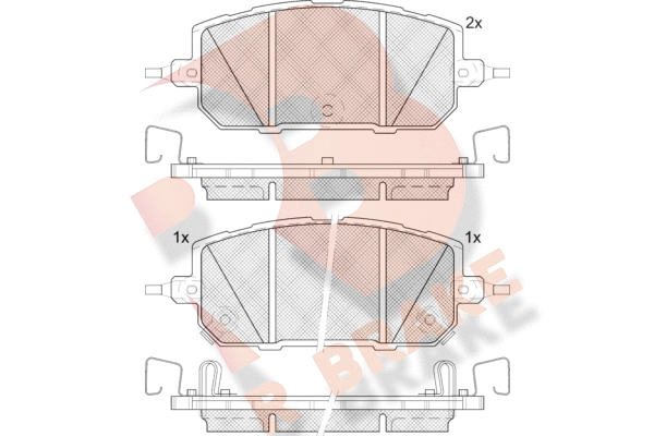 RB2433 R BRAKE Комплект тормозных колодок, дисковый тормоз (фото 1)