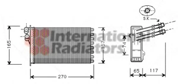 58006175 VAN WEZEL Радиатор отопителя салона (фото 1)