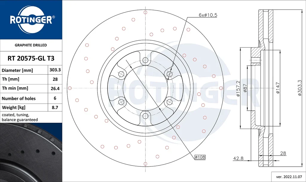 RT 20575-GL T3 ROTINGER Тормозной диск (фото 2)