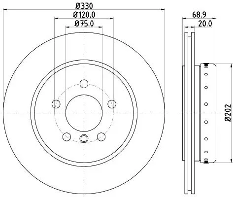 8DD 355 120-672 BEHR/HELLA/PAGID Тормозной диск (фото 1)