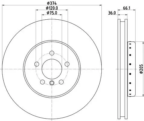 8DD 355 120-682 BEHR/HELLA/PAGID Тормозной диск (фото 1)