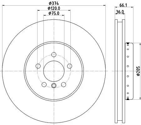 8DD 355 120-692 BEHR/HELLA/PAGID Тормозной диск (фото 1)