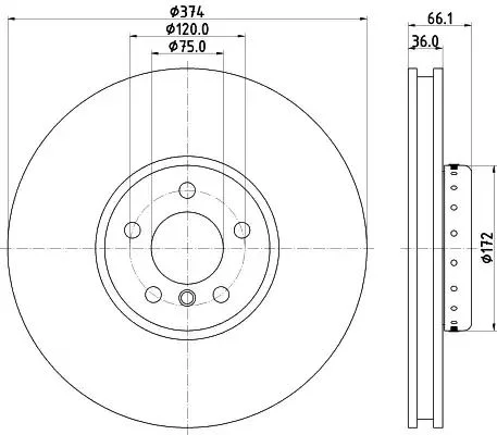 8DD 355 120-702 BEHR/HELLA/PAGID Тормозной диск (фото 1)