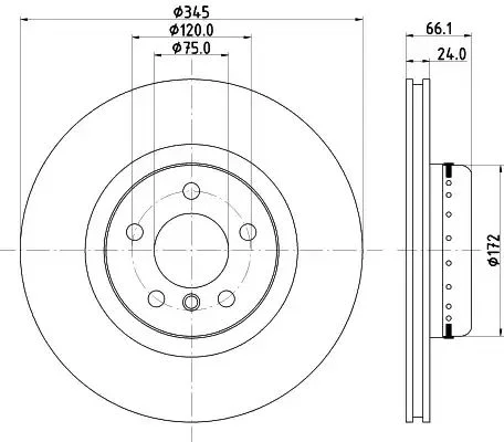 8DD 355 120-802 BEHR/HELLA/PAGID Тормозной диск (фото 1)