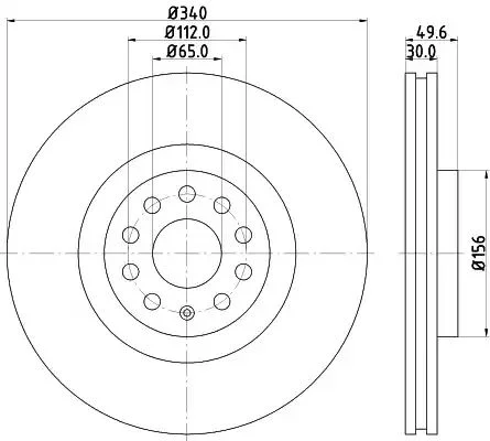 8DD 355 129-242 BEHR/HELLA/PAGID Тормозной диск (фото 1)