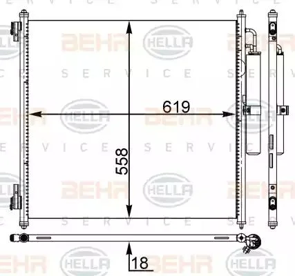 8FC 351 003-694 BEHR/HELLA/PAGID Конденсатор (фото 1)