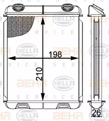8FH 351 001-631 BEHR/HELLA/PAGID Радиатор отопителя салона (фото 1)