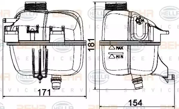 8MA 376 737-224 BEHR/HELLA/PAGID Расширительный бачок охлаждающей жидкости (фото 1)