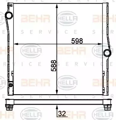 8MK 376 753-011 BEHR/HELLA/PAGID Радиатор охлаждения двигателя (фото 1)