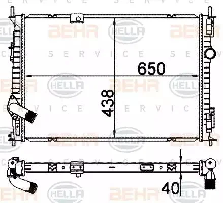 8MK 376 901-424 BEHR/HELLA/PAGID Радиатор охлаждения двигателя (фото 1)