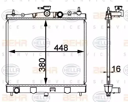 8MK 376 912-214 BEHR/HELLA/PAGID Радиатор охлаждения двигателя (фото 1)