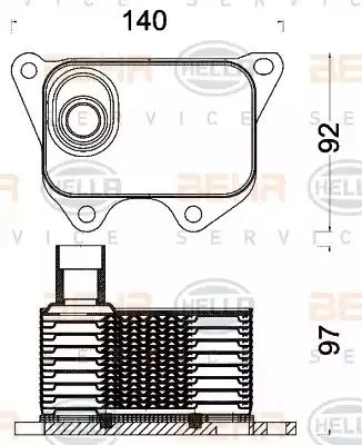 8MO 376 797-011 BEHR/HELLA/PAGID масляный радиатор двигателя (фото 1)