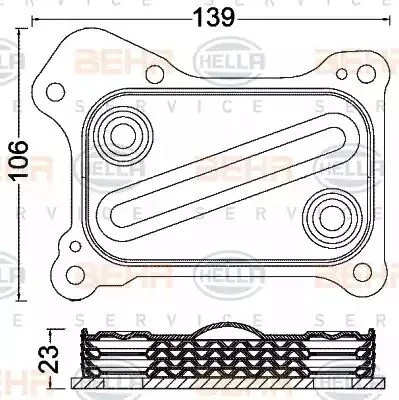 8MO 376 797-061 BEHR/HELLA/PAGID масляный радиатор двигателя (фото 1)