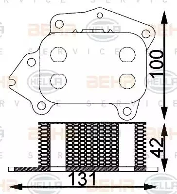 8MO 376 797-101 BEHR/HELLA/PAGID масляный радиатор двигателя (фото 1)