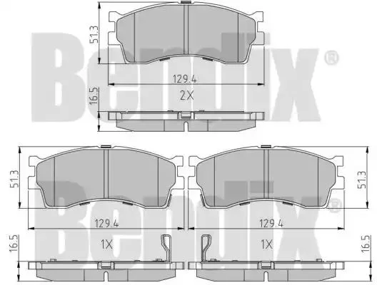 510206 BENDIX Комплект тормозных колодок (фото 1)